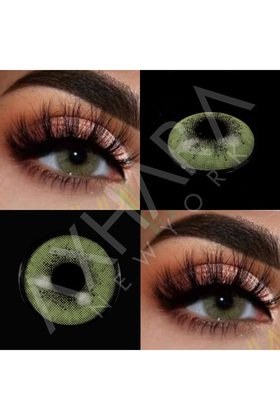 Axhara Newyork MISK GREEN YESIL RENKLI KİRPİK LENS KABI YILLIK ÜRÜN