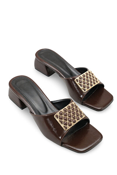 Riccon Women's Heeled Slippers 0012204 Brown Rustic