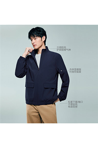 Giordano Men’s Regular Fit Full‑Zip Long Sleeve Polyester Jacket