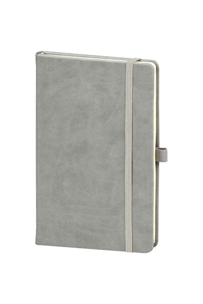 Mr.Notebook Kişiye Özel İsim Yazılı Gri Termo Deri Defter - Kalemlikli ve Las...