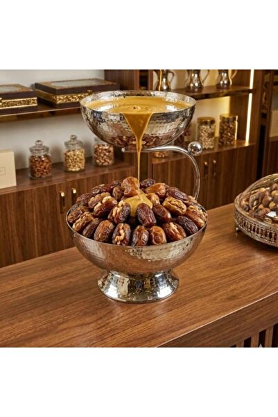 Generic Silver Stainless Steel Serving Bowl with Round Bases