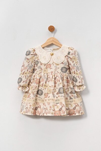 Primula Studio Mini Caycen Gold Serisi %100 Pamuk Müslin Kız Bebek Elbise - F...