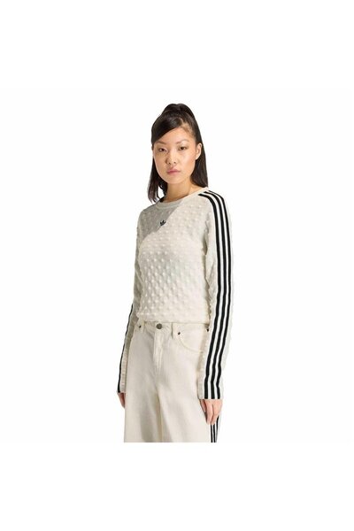 adidas Women's White T-Shirt Slim Ls Tee Ks6461