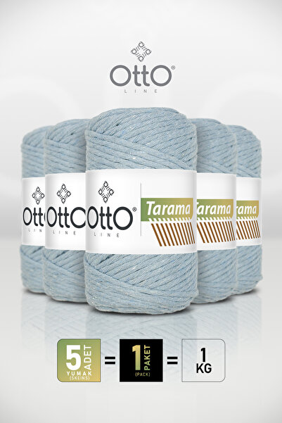 Otto Tarama - Blue (3041) - 5-Pack - 3Mm/200Gr/60M - Cotton Macrame Taranan H...