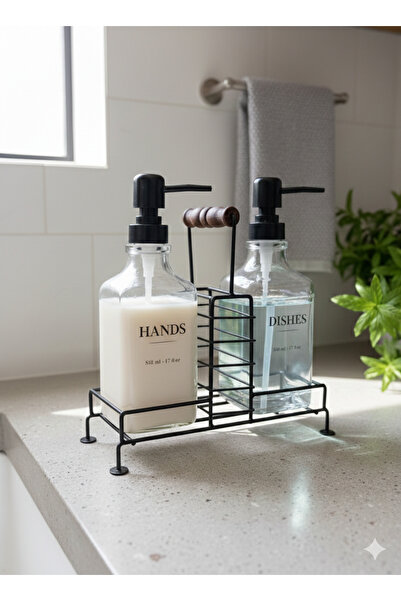 Lavin Standlı 2li metal sıvı sabunluk