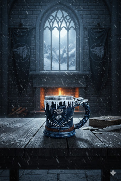 MINDA Game of Thrones Kupa - 450 ml Paslanmaz Çelik Kupa Bardak - Bira Bardağ...