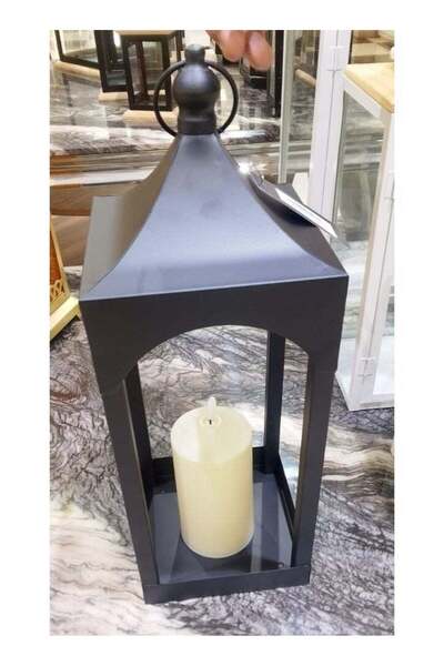 AZOZ MERCHLY Elegant Ramadan Decorative Lantern Black