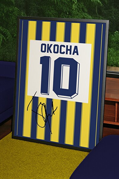 Base Concept Αφίσα φανέλας με στάμπα υπογραφής Jay Jay Okocha 10 (με πλαίσιο)