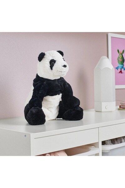 IKEA QUİCK Yavru Peluş Panda Küçük Boy Pofuduk Oyuncak Siyah- Beyaz Yumuşak O...
