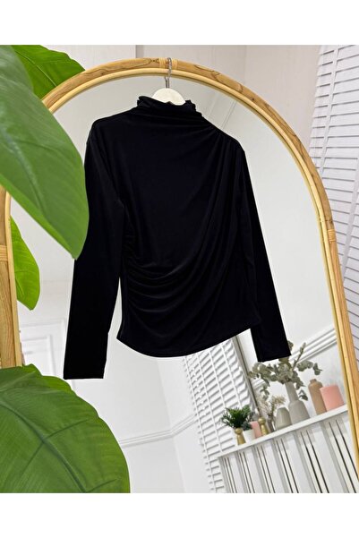 onix Lisa Draped Blouse Black