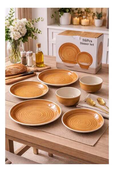 AZOZ MERCHLY 16-Piece Ceramic Dinner Set