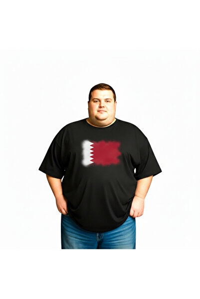 sngl Men's Large Size Short Sleeve Bahrain Flag Printed T-Shirt 3XL 4XL 5XL 6...