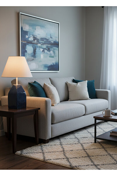 Seramik Hayalleri Dekoratif Dörtgen Konik Seramik Abajur ABJ0050