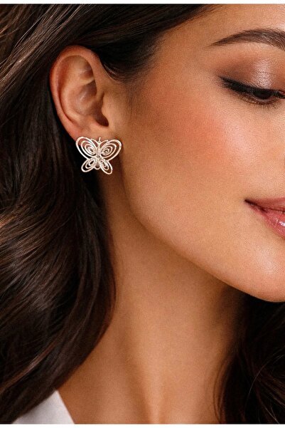 Miltonia Masumiyet Müzesi Kelebek Küpe 925s Gümüş