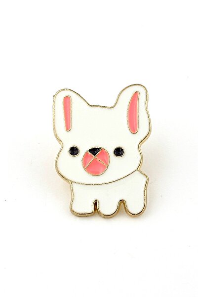 Stanbula Sevimli Beyaz French Bulldog Köpek Figürü Pin Yaka Çanta Süsü Metal ...