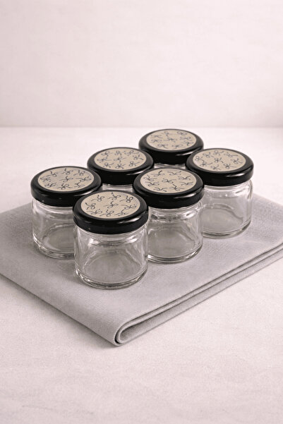 Sarkap 6'lı 40 ml Yuvarlak Cam Kavanoz Kurdeleli