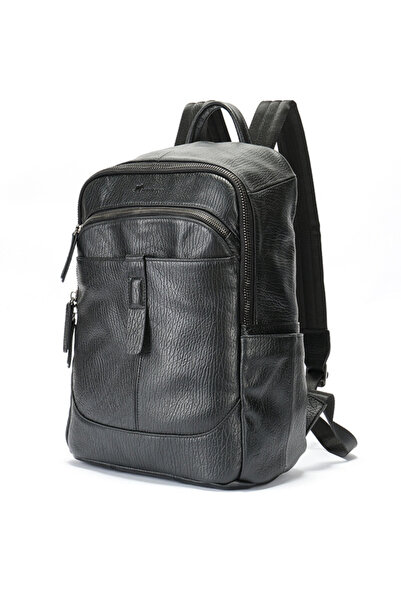 JERMYN'S Cooper black genuine leather backpack
