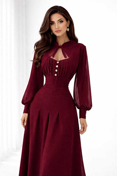 saher-alshrek Soft burgundy dress