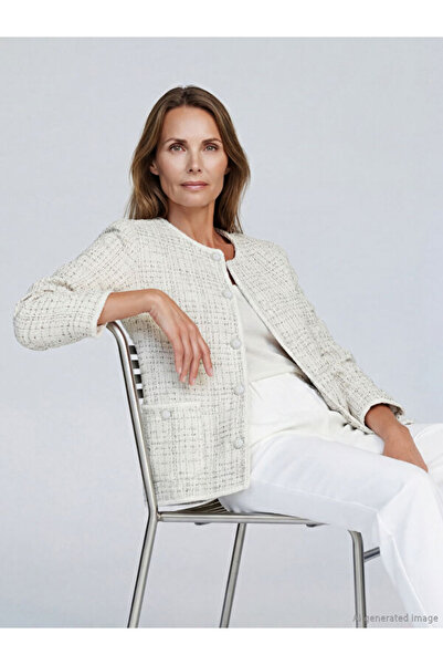 LC Waikiki Rmz Gi̇yi̇m Farkiyla Zero Roba Collar Embroidered Women's Cardigan