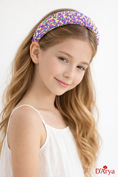 Darya DD744 Mor Şekerli Renkli Konfeti Desenli Taç