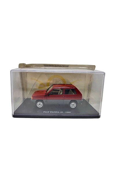 JPT Fiat Panda 45 din 1980, model turnat sub presiune, scară 1:24, roșu/gri