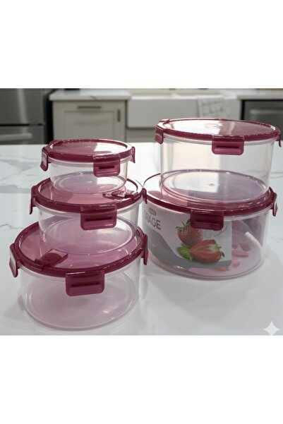 HUTUL AL JAZIRA Food Storage Containers Round Set of 5 High Quality 4300ML, 2...