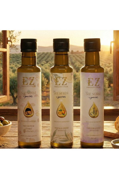 EZ ErdekZeytinlik Şef Serisi Başlangıç Paketi Sarımsak-Trüf Mantar-Portakal Ç...