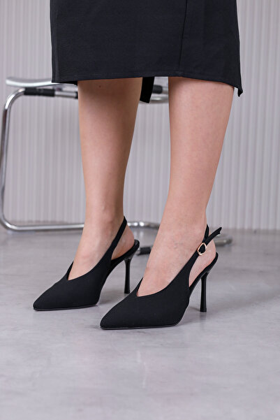 Stil Durağı Age Model 10 cm Heel New Season Stiletto Heel Shoes Black