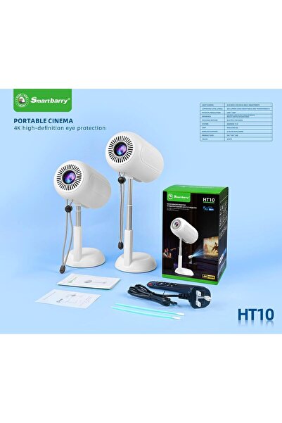 Generic Smartbarry HT10 Portable LED Projector – 4K Video Support, Wireless &...