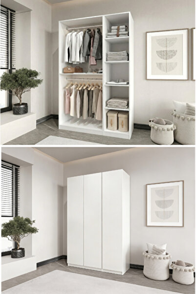 CANBAZ FURNİTURE Mira modüllü 3 MDF kapaklı %100 MDF (KURULUM DAHİL)