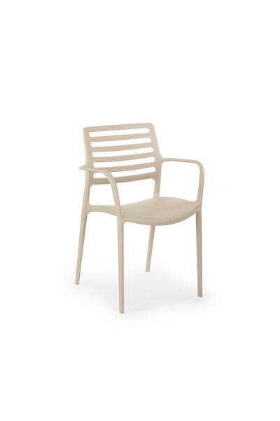 Tilia Louise-XL Polipropilen Kollu Sandalye Bej - Bahçe, Balkon, Dış Mekan, K...