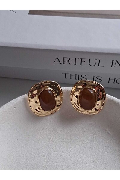 Bubbleatelier Brown Stone Detail Lunna Earrings