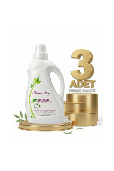 naturalive Borakslı Sıvı Çamaşır Detarjanı 3x1000 Ml