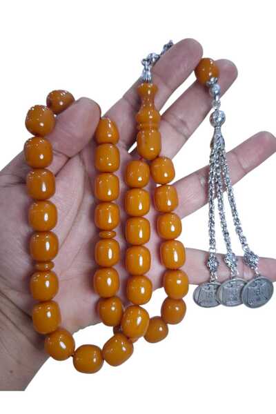 Cekke Tesbih Sıkma Kehribar 13*15 mm Orjinal İri Günlük Kullanıma Uygun XL Te...