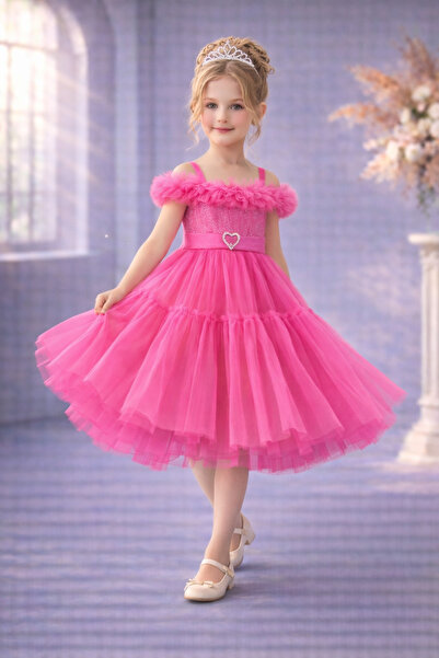 Atlas Kids Rochie de seara pentru fete din tul, stil printesa - Rochie pentru...