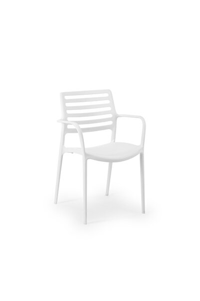 Tilia Louise-XL Polipropilen Kollu Sandalye Süt Beyaz - Bahçe, Balkon, Dış Me...