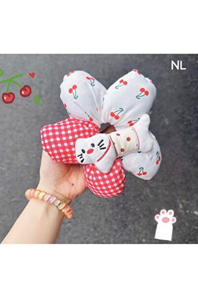 synshop Kawai Kedi Flower Puff Fluffy Scrunchies Large Rubber Bun Hairpin New...