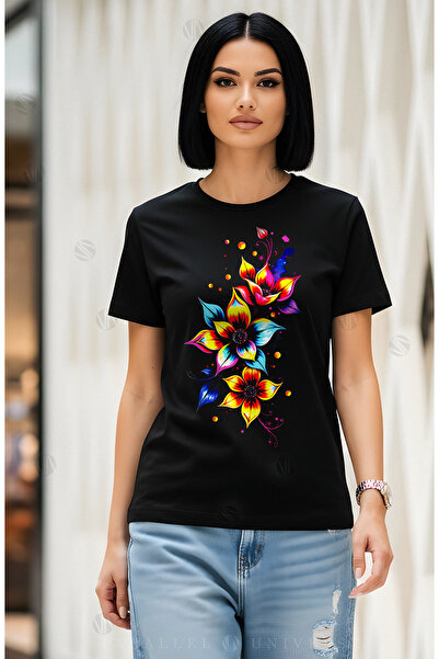 PARUNIV Women's T-shirt Color Bloom, everyday wear, casual, feminine