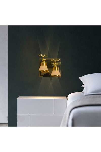 best power Luxury 7126-W Dimmable Gold Wall Lamp with 2 Lights