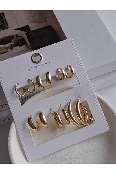Bubbleatelier 6'lı Set Basic Gold Küpe