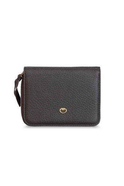 GUARD Brown Genuine Leather Double-Sided Zippered Women's Wallet // Grd260225...