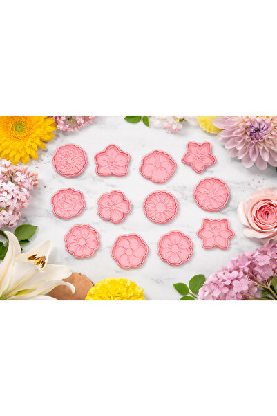 Filkorium3D Set of 12 Flower Cookie Molds 6-6.5 cm |   3D Printing Plastic Cu...