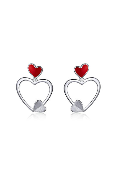 SPARKLES Double Heart Earrings 925 Silver