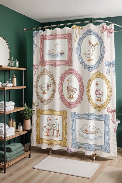 EVPANYA Bathroom Curtain, Cute Duck Frames Patterned Shower Curtain, Bathtub ...