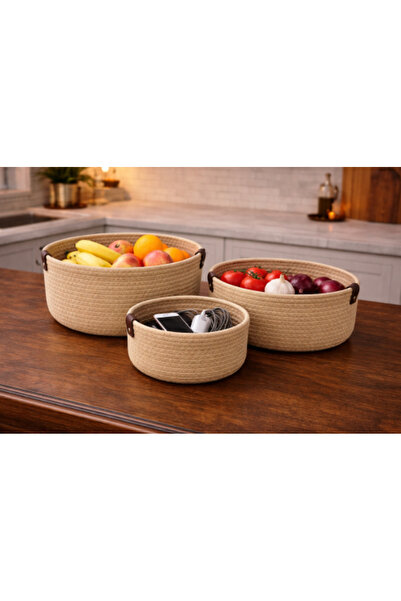 Generic Luxury Fabric Basket Set 3 Pieces