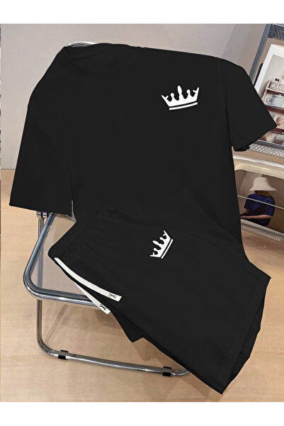 ibibik moda King printed oversize t-shirt shorts set