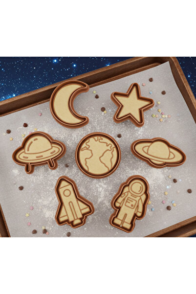 Filkorium3D Set of 7 Space Themed Cookie Molds |   3D Printing Plastic Cutter...