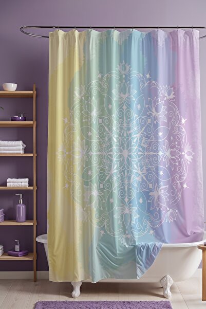 EVPANYA Perdeau de baie, Pastel Dream cu model Perdeau de duș, Perdeau pentru...