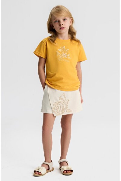 nk kids Limi̇ Girl's Soft Texture Flexible Shorts Skirt T-Shirt 2-Piece Set