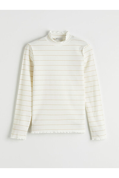 LC Waikiki OFERTE SEZONUL NOU DE LA GÜLİS GYM Body de damă Ecru cu volane D g...